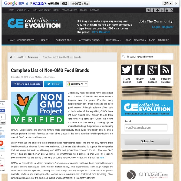 Complete List of Non-GMO Food Brands
