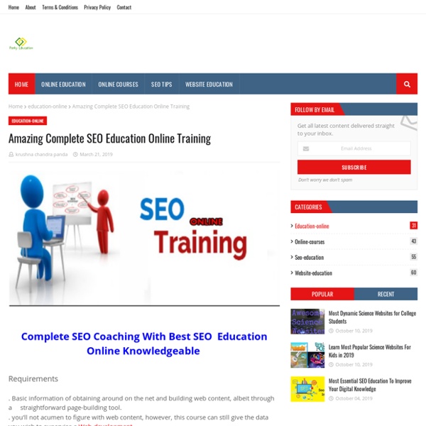 Amazing Complete SEO Education Online Training