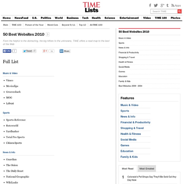 Full List - 50 Best Websites 2010