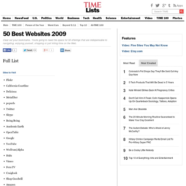 Full List - 50 Best Websites 2009