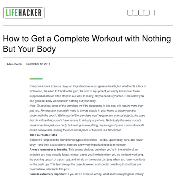 How to Get a Complete Workout with Nothing But Your Body