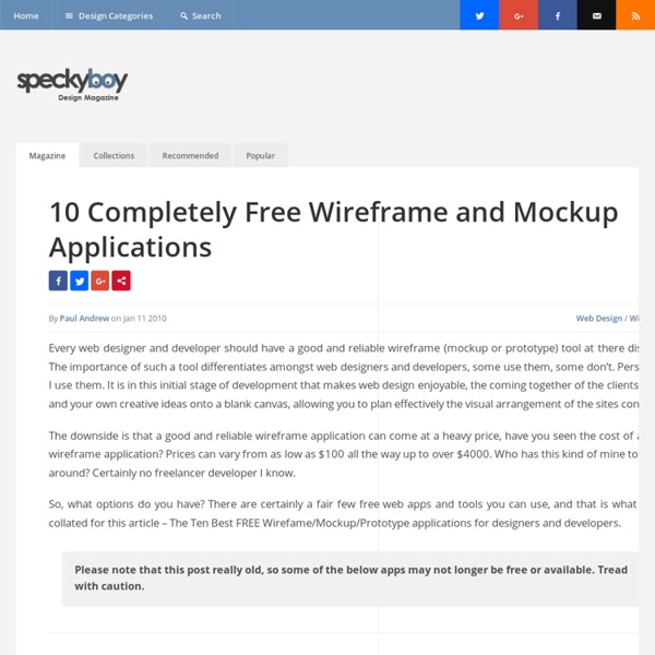 10 Completely Free Wireframe and Mockup Applications