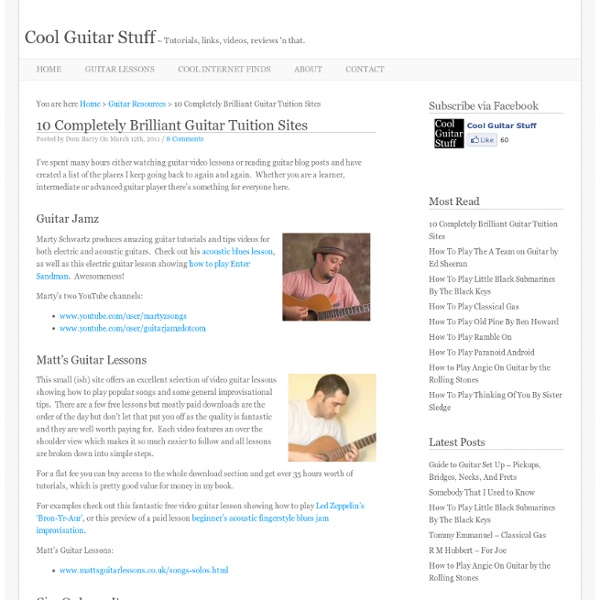 10 Completely Brilliant Guitar Tuition Sites