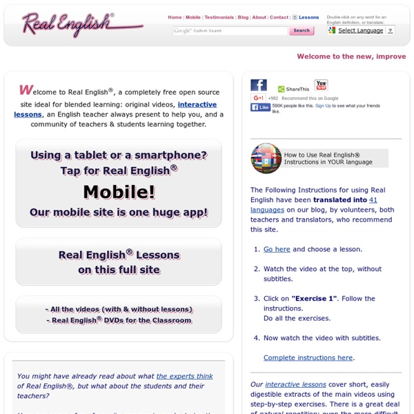 Real English ESL Videos & Lessons. Real English is a Registered Trademark of The Marzio School.