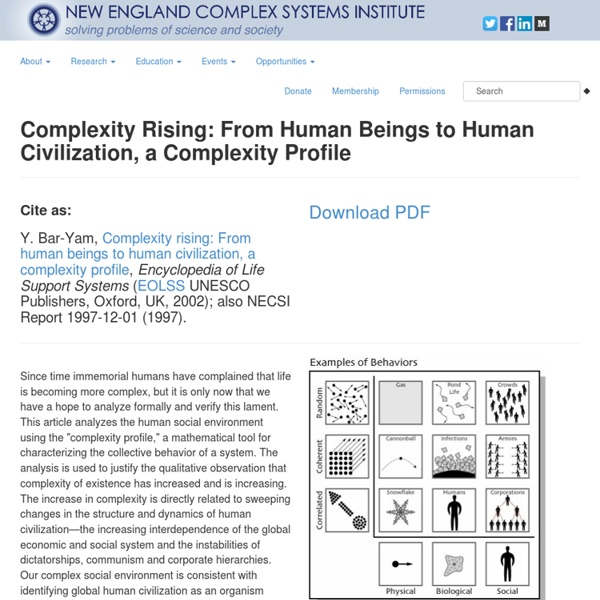 Complexity Rising: From Human Beings to Human Civilization, a Complexity Profile