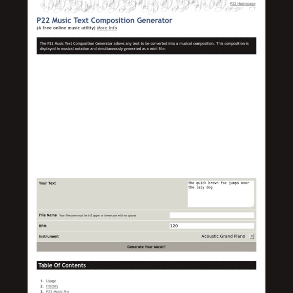 P22 Music Text Composition Generator ( A free online music utility)