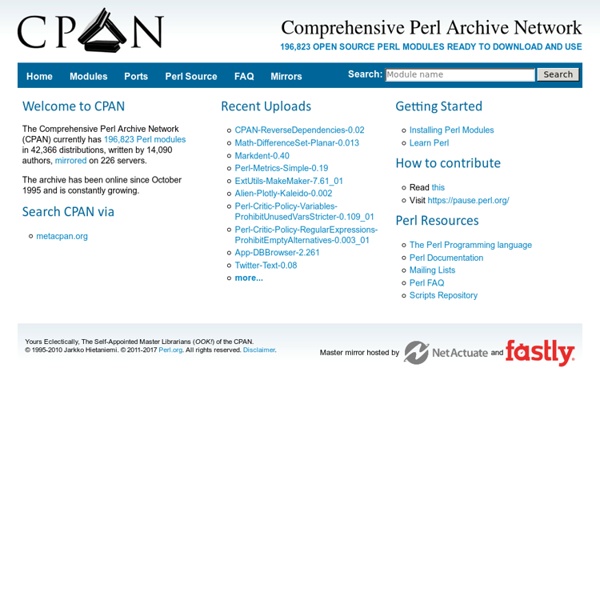 The Comprehensive Perl Archive Network - www.cpan.org