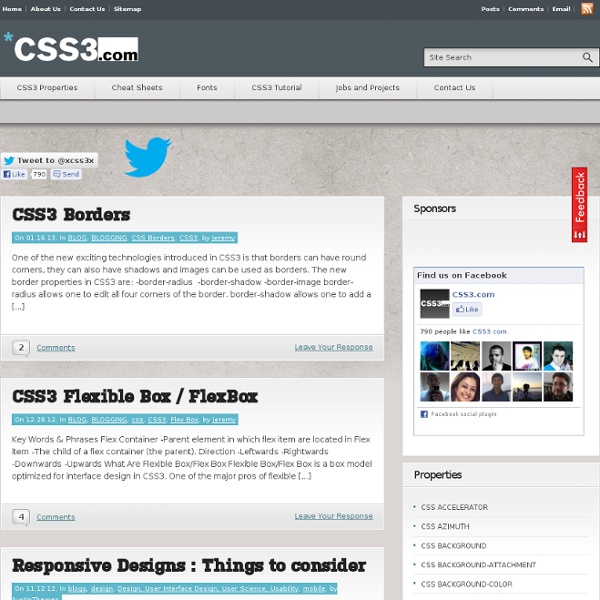 CSS3.com - A comprehensive CSS 3 reference guide, tutorial, and blog