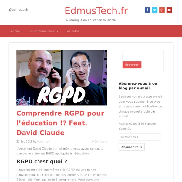 Comprendre RGPD pour l'éducation !? Feat. David Claude