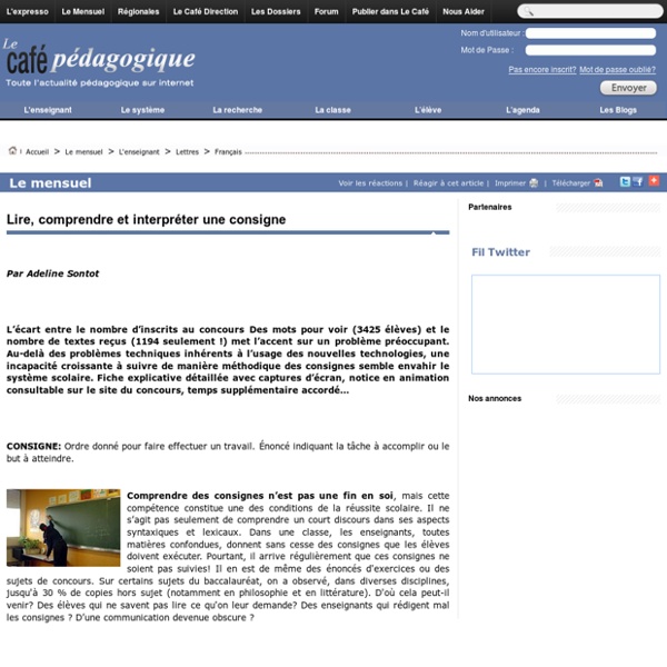 Lire, comprendre et interpréter une consigne