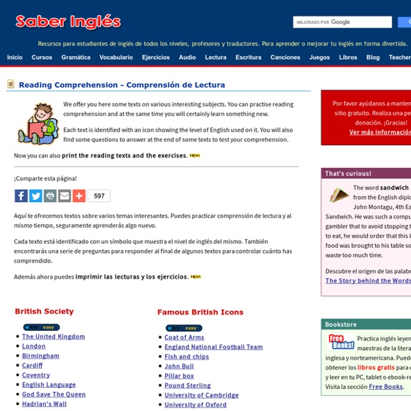 English Reading Comprehension - Textos para aprender o practicar inglés - Comprensión escrita