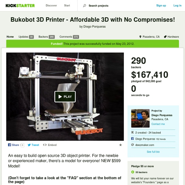 Bukobot 3D Printer - Affordable 3D with No Compromises! by Diego Porqueras