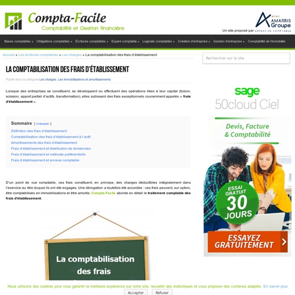 La comptabilisation des frais d'établissement, mode d'emploi