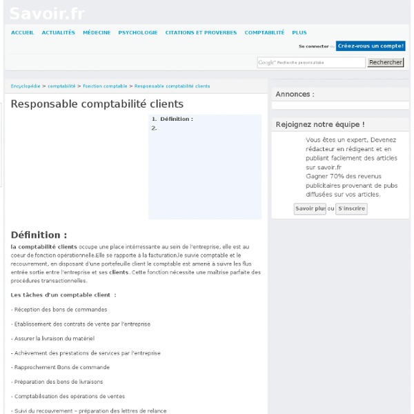 Responsable comptabilité clients