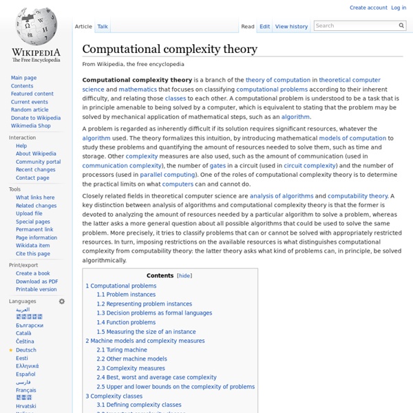 Computational complexity theory