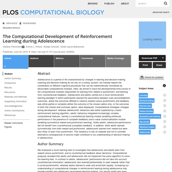 The Computational Development of Reinforcement Learning during Adolescence