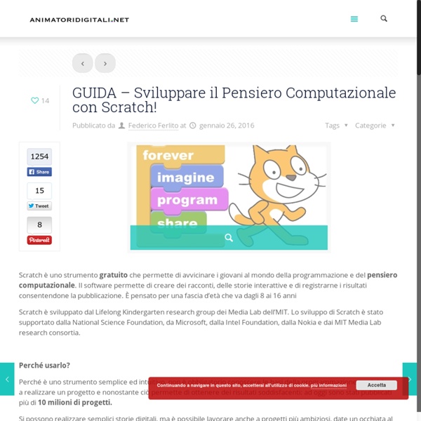 GUIDA - Sviluppare il Pensiero Computazionale con Scratch! – Animatori Digitali - Portale di informazione degli ADAnimatori Digitali – Portale di informazione degli AD