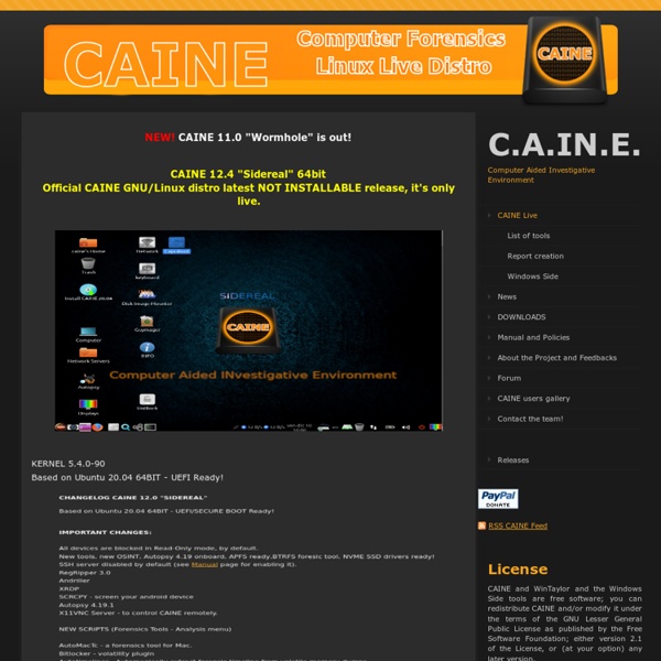 CAINE Live CD - computer forensics digital forensics