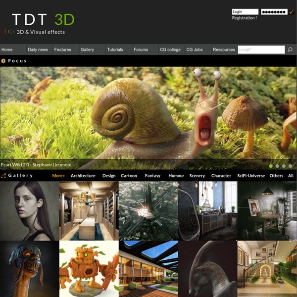 TDT3D - Independent Computer Graphics community 2D and 3D : portfolio, gallery, e-learning, tutorials and forums 3D