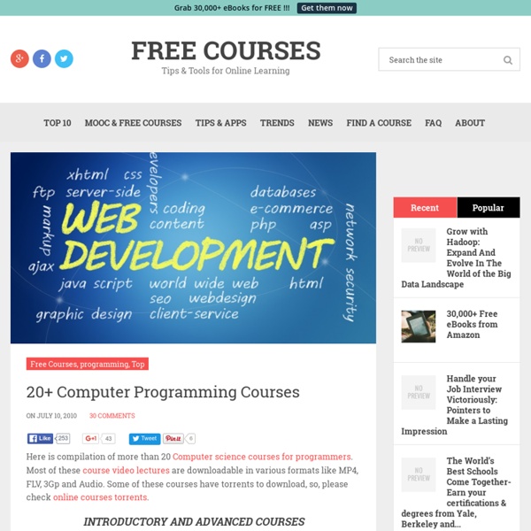 20+ Computer Science Programming Online Courses