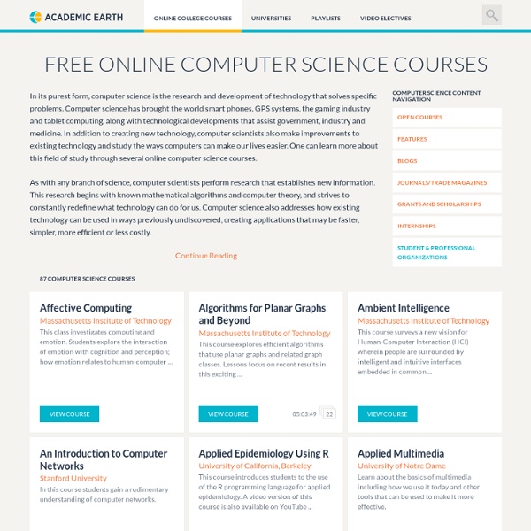 Video Courses on Academic Earth