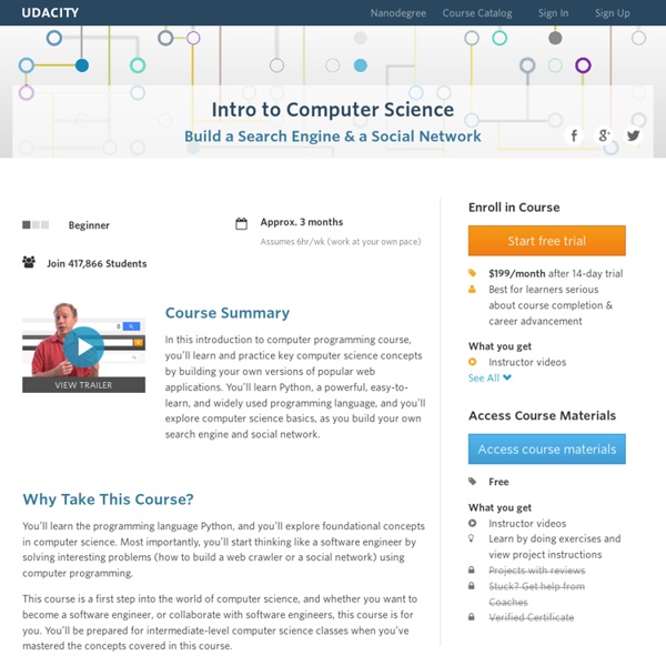 Intro to Computer Science Class Online (CS101)