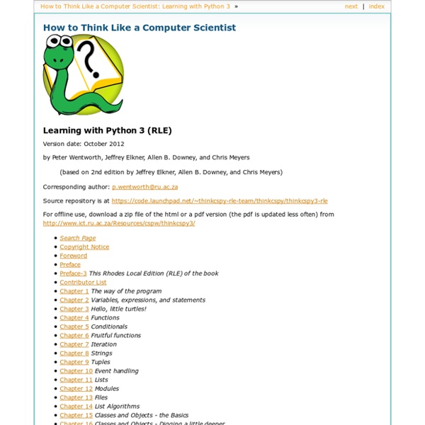How to Think Like a Computer Scientist — How to Think Like a Computer Scientist: Learning with Python 3