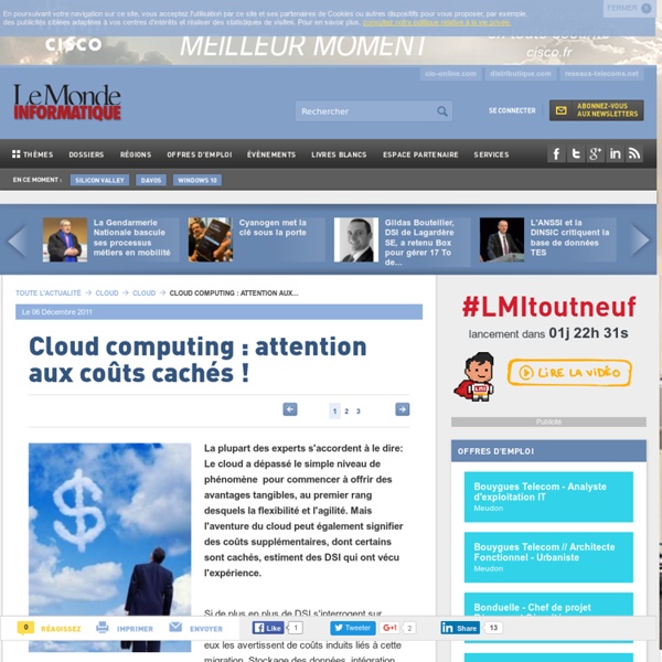Cloud computing : attention aux coûts cachés !