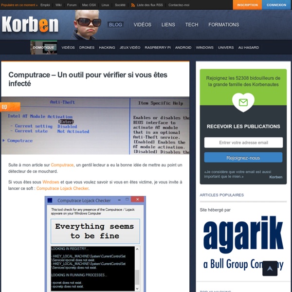 Computrace - Un outil pour vérifier si vous êtes infecté