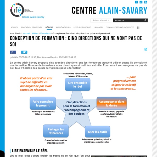 Conception de formation : cinq directions qui ne vont pas de soi