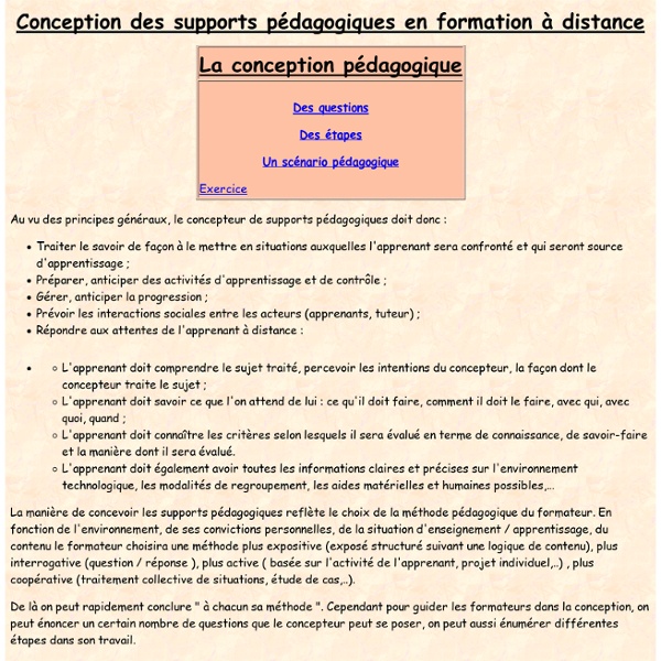 Conception supports pédagogiques FOAD