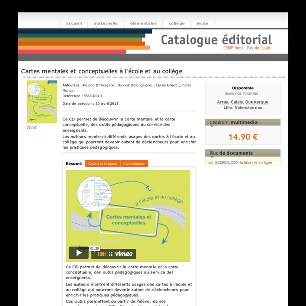 Cartes mentales et conceptuelles à l'école et au collège - Catalogue du SCÉRÉN/CRDP Nord - Pas de Calais
