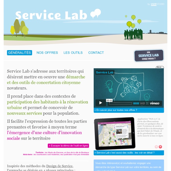Service Lab, la plate-forme de concertation et d'innovation sociale & territoriale participative
