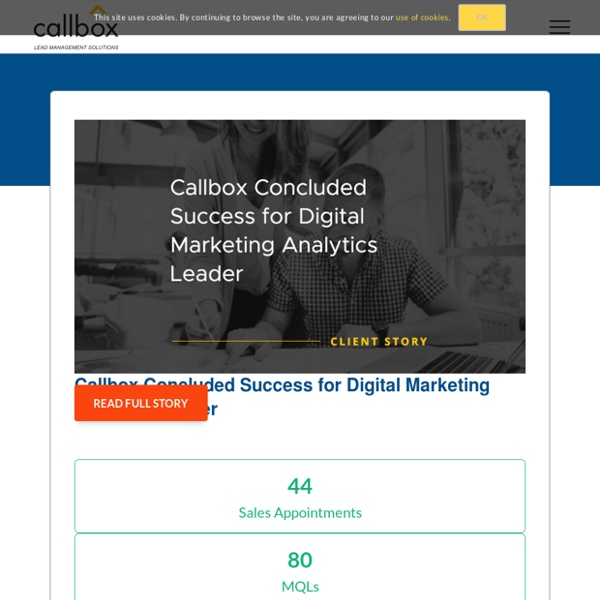 Callbox Concluded Success for Digital Marketing Analytics Leader