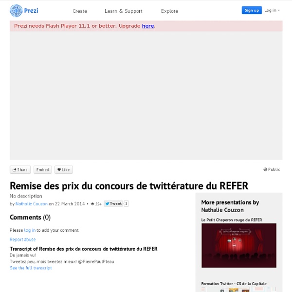 Remise des prix du concours de twittérature du REFER by Nathalie Couzon on Prezi