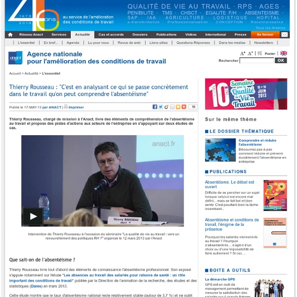 Condition de travail et absentéisme