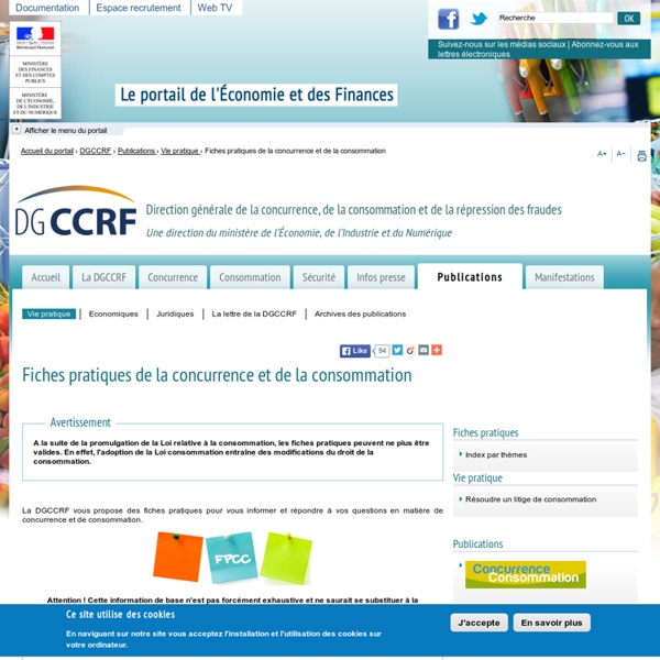 Fiches pratiques de la concurrence et de la consommation