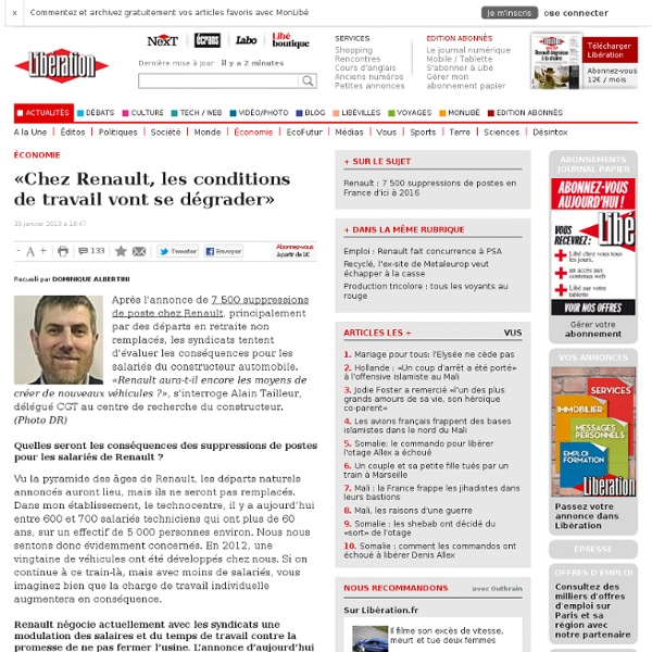 «Chez Renault, les conditions de travail vont se dégrader»