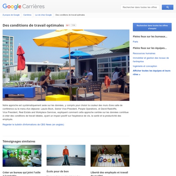 Des conditions de travail optimales - Google Carrières