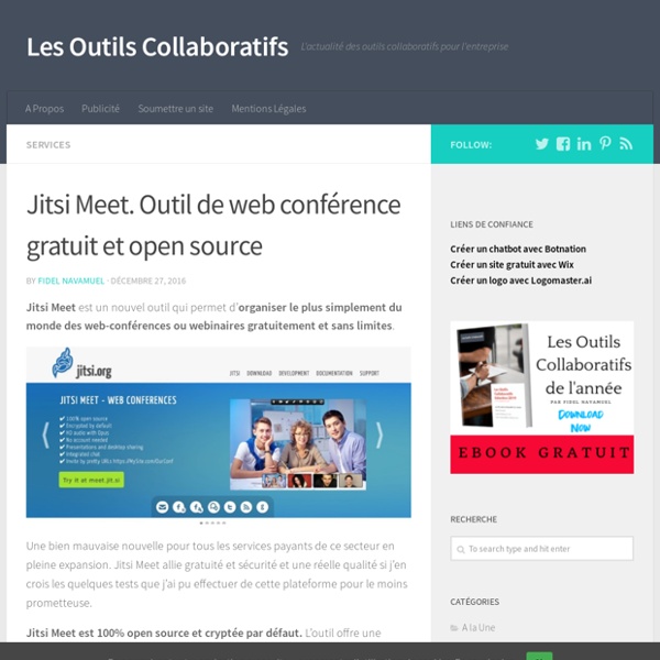 Jitsi Meet. Outil de web conférence gratuit et open source