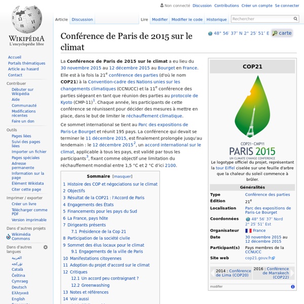 Conférence de Paris de 2015 sur le climat - page wikipédia