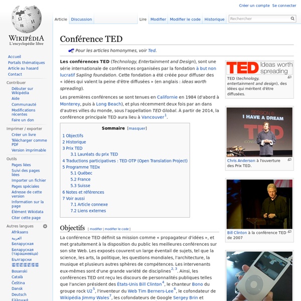 TED Conferences selon Wikipedia