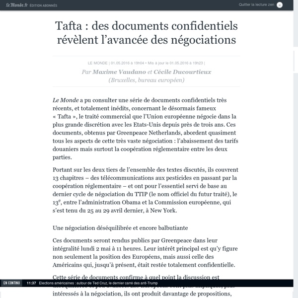 Tafta : des documents confidentiels révèlent l’avancée des négociations