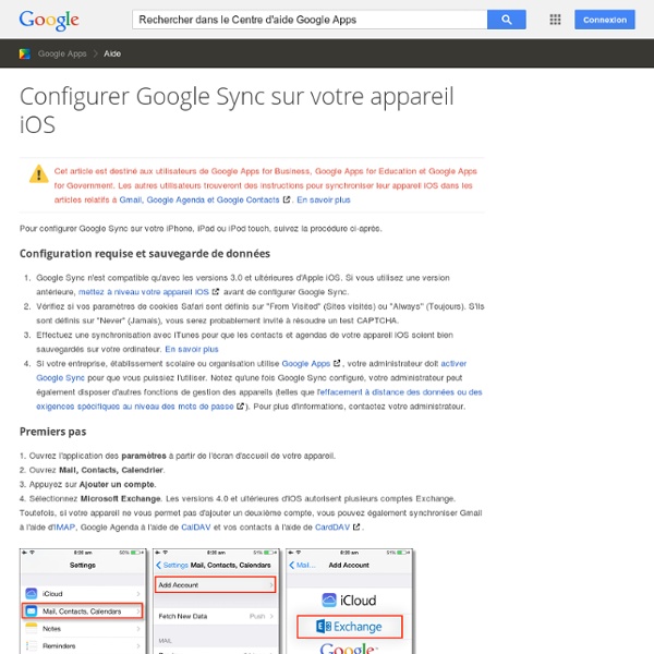 Setting up Google Sync with your iOS device : Google Sync - Google Mobile Help