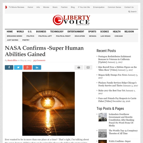 NASA Confirms -Super Human Abilities Gained