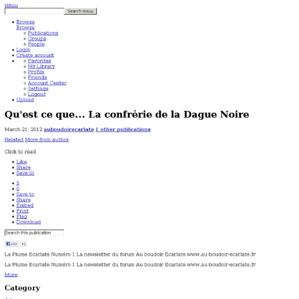 Qu'est ce que... La confrérie de la Dague Noire