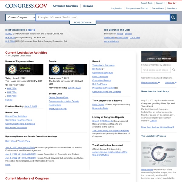 Library of Congress - US Legislation search