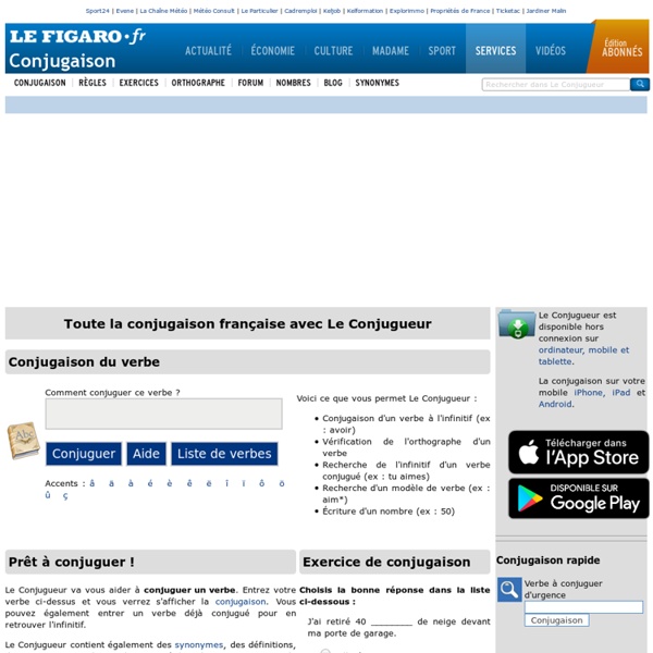Conjugaison De Tous Les Verbes - Le Conjugueur | Pearltrees