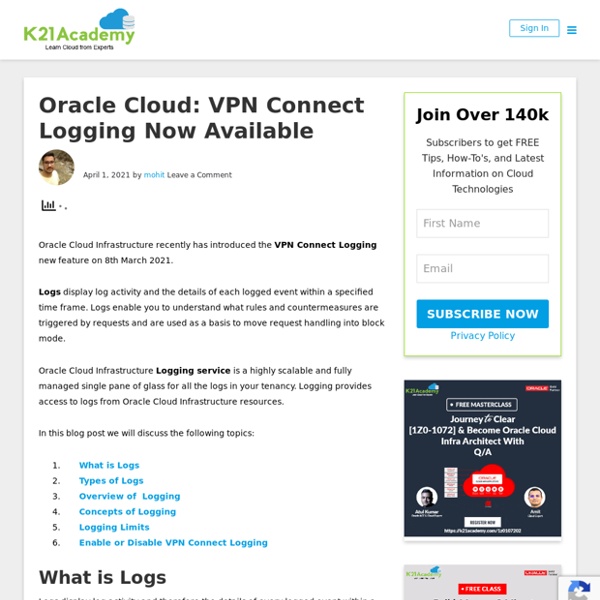 VPN Connect Logging Now Available in Oracle Cloud (OCI)