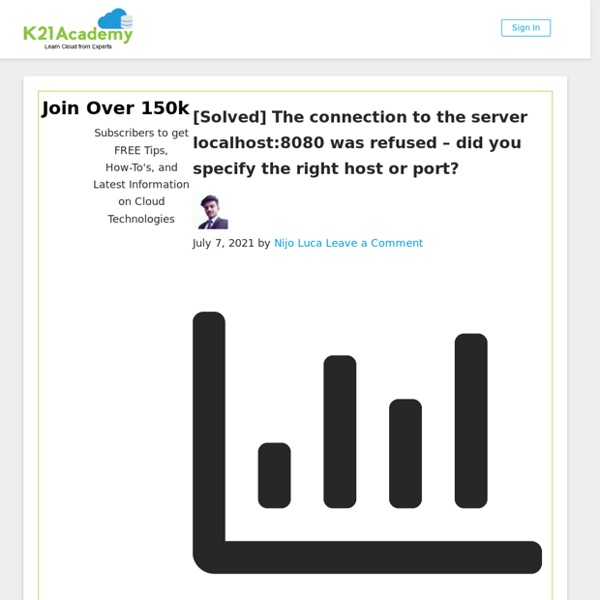 The connection to the server localhost:8080 was refused [Solved]